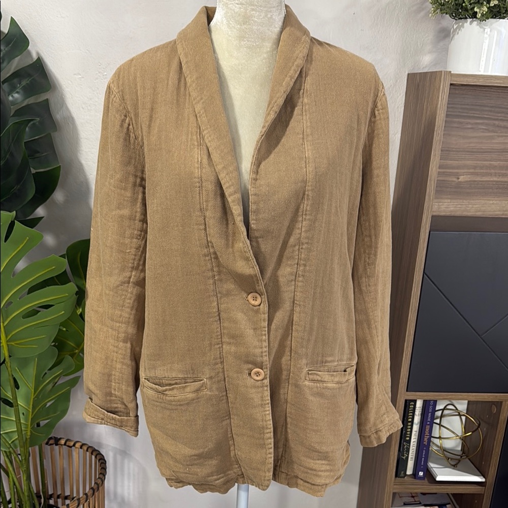 XiRENA 100% Cotton relaxed fit utility jacket with button front closure